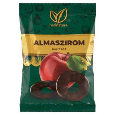Almaszirom, 50 g, REAL NATURE, csokoládéba mártott